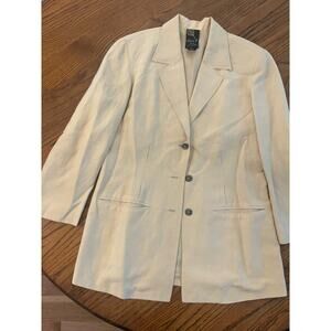 Dana B & Karen yellow 3 Button Silk & Linen Blazer Womens Size 6 vintage 1990’s
